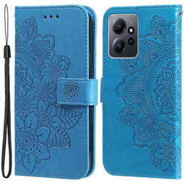 Откидной чехол для Xiaomi Redmi Note 12 4G, Mandala Flower, синий