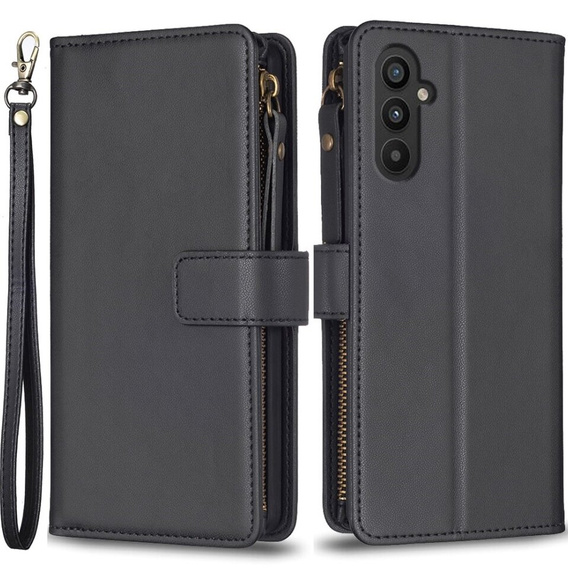 Откидной чехол для Samsung Galaxy A25 5G, Wallet Zipper Pocket, чёрный