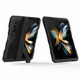 Бронированный чехол для Samsung Galaxy Z Fold 4 5G, алюминий, с подставкой и держателем стилуса, черный