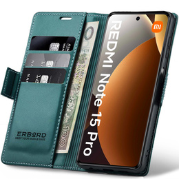 Чохол з клапаном ERBORD Glossy Litchi для Xiaomi Redmi Note 15 Pro 4G