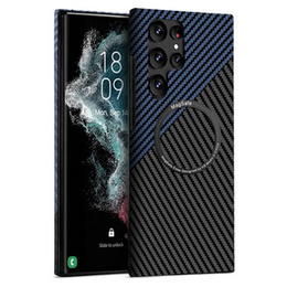 Чoхол до Samsung Galaxy S22 Ultra, Magsafe Slim Carbon, чорний / синій