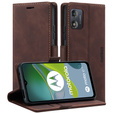 Чехол для Motorola Moto E13 4G, ERBORD Vintage, бумажник с клапаном, кофе