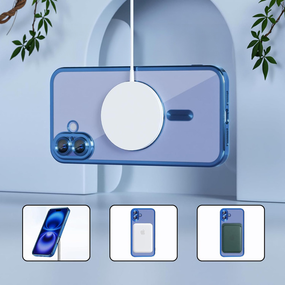 Чохол для iPhone 16 Plus, Electro MagSafe, м'яти + Скло на екран