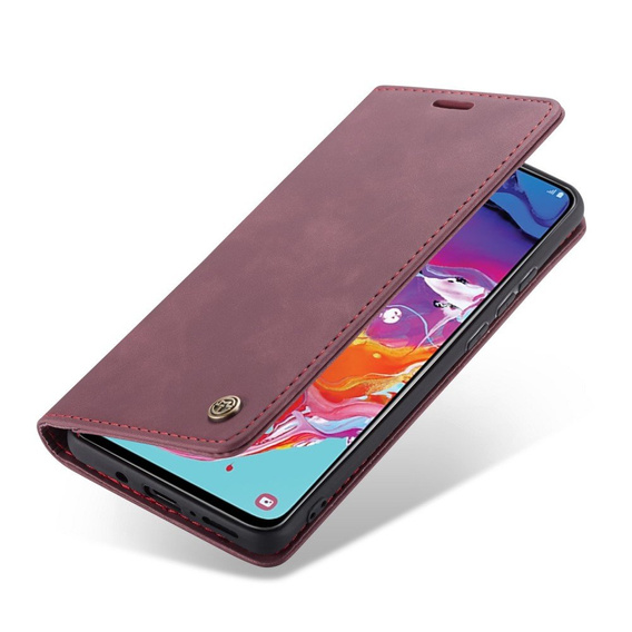 Чехол CASEME для Samsung Galaxy A70, Leather Wallet Case, бордовый