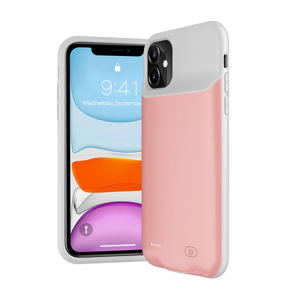 Чехол с батареей 6500mAh до iPhone 11, Rose Gold