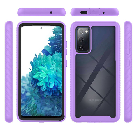 Чoхол Shockproof до Samsung Galaxy S20 FE, із захисним екраном, фіолетовий