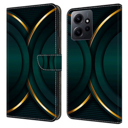 Откидной чехол для Xiaomi Redmi Note 12 4G, Wallet, зеленый / золотой