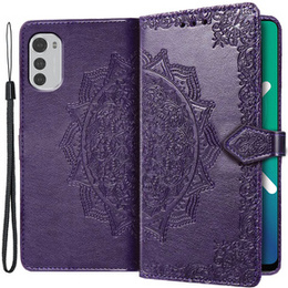 Откидной чехол для Motorola Moto E32 4G, Mandala, фиолетовый