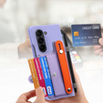 Чохол для Samsung Galaxy Z Fold 5 5G, з підставкою, склом та стилусом, шкіряний, чорний