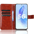 Откидной чехол для Honor 90 Lite 5G, Crazy Horse Wallet, коричневый