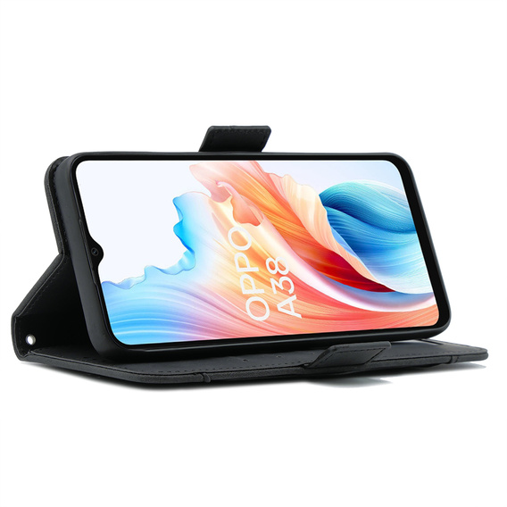Откидной чехол для Oppo A38 4G / Oppo A18 4G, Card Slot, чёрный
