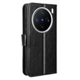 Футляр з клапаном для Vivo X200 Pro 5G, Crazy Horse Wallet, чорний