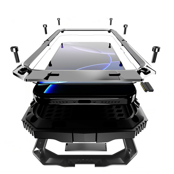 Чохол R-JUST з підставкою та вбудованим склом для iPhone 17 Pro