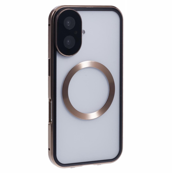 Магнітний чохол Dual Glass MagSafe для iPhone 16, золотий