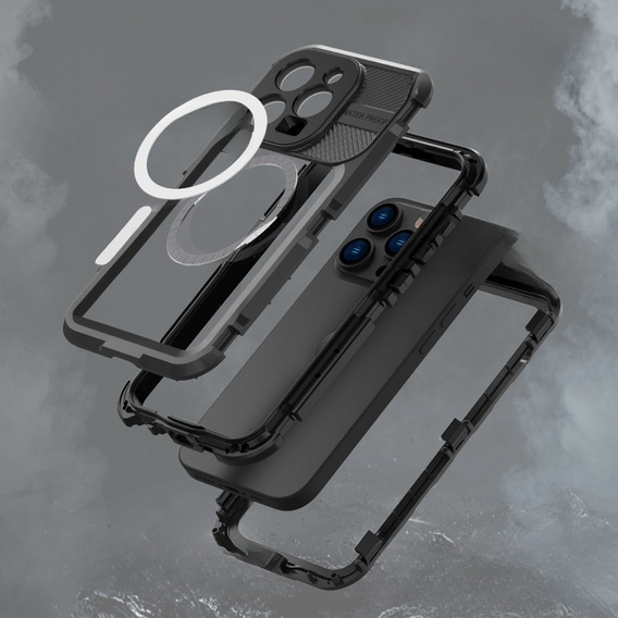 Водонепроникний чохол IP68 для iPhone 14 Pro Max, SHELLBOX MagSafe, чорний