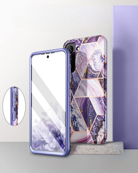 Чoхол до Samsung Galaxy S22, Suritch Full Body Marble, фіолетовий