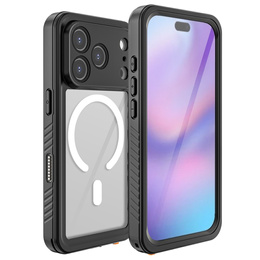 Чохол Redpepper для iPhone 17 Pro, водонепроникний, IP68, для MagSafe, прозорий з чорними боками