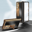 Чохол із склом для Samsung Galaxy Z Fold 4 5G, Premium Alloy, Gold / Black