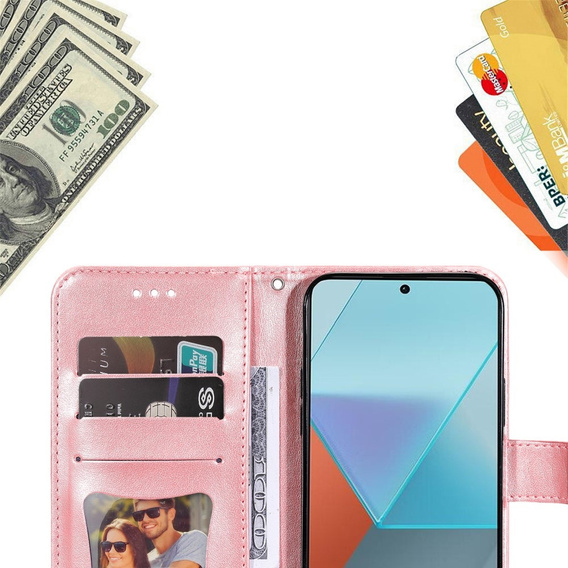 Чохол-книжка для Xiaomi Redmi Note 13 Pro 5G, Mandala, рожевий rose gold