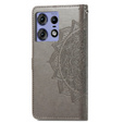 Откидной чехол для Motorola Edge 50 Pro, Mandala, серый