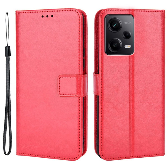 Футляр з клапаном для Xiaomi Redmi Note 12 Pro+ 5G, Crazy Horse Wallet, червоний