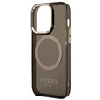 Чoхол GUESS до iPhone 14 Pro Max, Gold Outline Translucent MagSafe, чорний