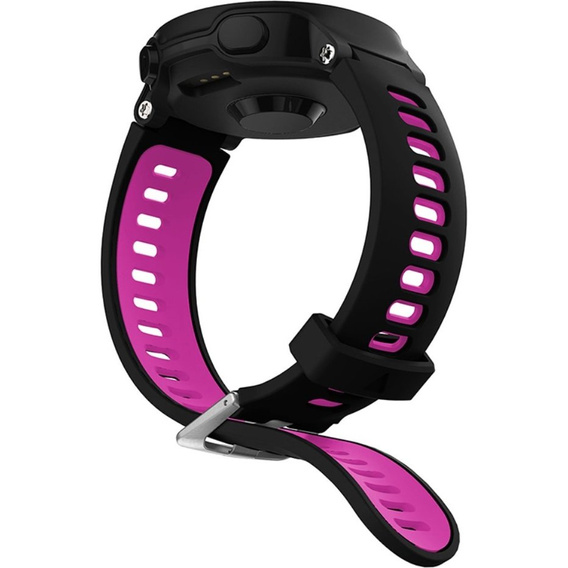 Силіконовий ремінець для Garmin Forerunner 22mm, Black/Rose