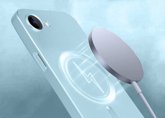 Чехол для iPhone 16E, ColorMag, для MagSafe, синий + закаленное стекло 9H