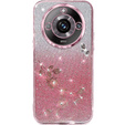 Чохол для Realme 11 Pro 5G / Pro+ 5G, Glitter Flower, рожевий rose gold