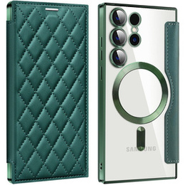 Откидной чехол для Samsung Galaxy S24 Ultra, RFID Wallet MagSafe CamShield, зелёный