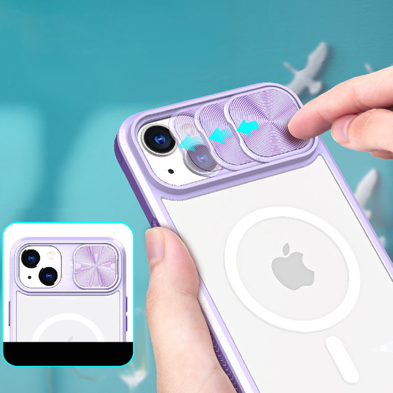 Чехол до iPhone 15 Plus, Slide Camera Magsafe, фиолетовый
