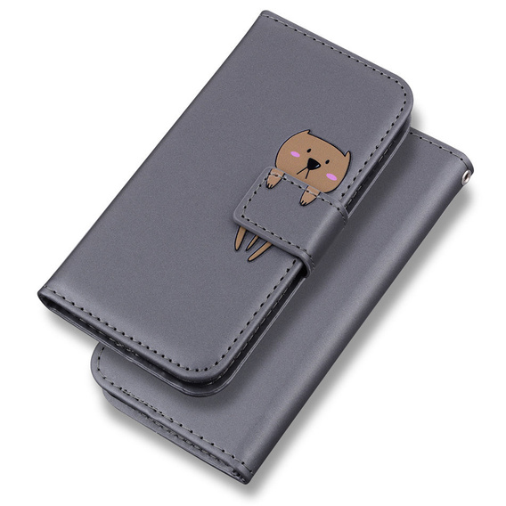 Чoхол Wallet до Xiaomi Redmi 9A, Teddy, Grey