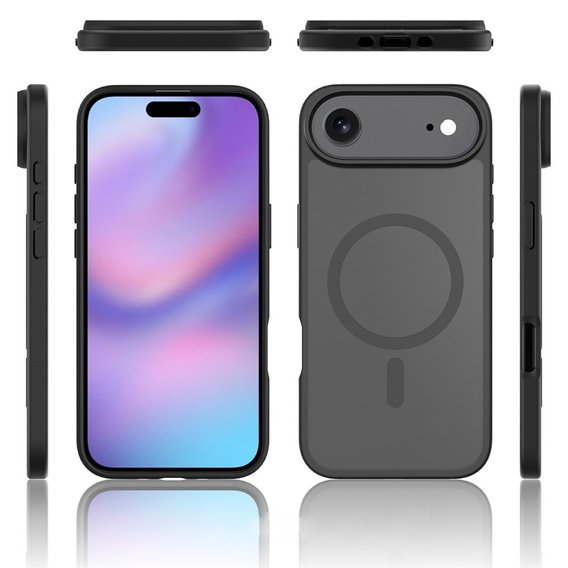 Матовий чохол для iPhone Air, для MagSafe, напівпрозорий чорний