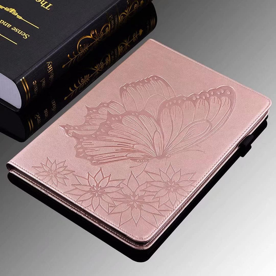 Чoхол до Lenovo Tab M9, Wallet Pen Slot, butterflies, коричневий