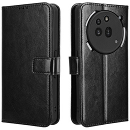 Футляр з клапаном для Nothing Phone 3A Pro, Crazy Horse Wallet, чорний