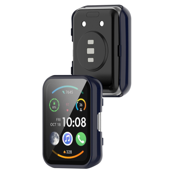 Чехол 2 в 1 + закаленное стекло для Huawei Watch Fit / Fit SE, темно-синий