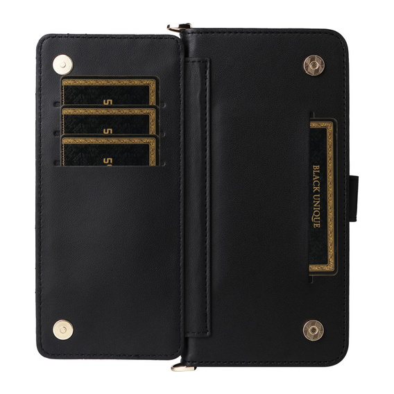 Флип-кейс Crossbody Leather Wallet для Realme 14 Pro+ 5G, черный