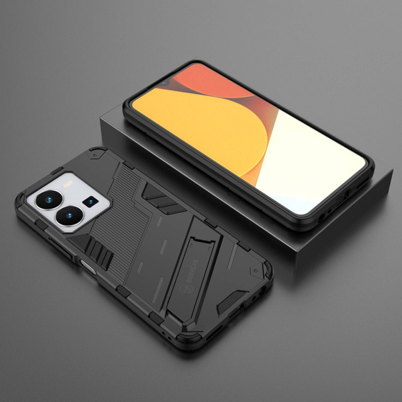 Чохол для Vivo Y35 4G, Military kickstand, чорний