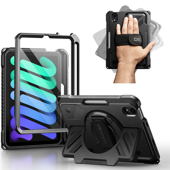 Чехол Dexnor 360° с ремешком и держателем стилуса для iPad mini 8.3" 2021 (6-е поколение) / iPad mini 8.3" 2024 (7-е поколение)