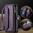Чохол CASEME для Samsung Galaxy S24 FE, RFID Leather Wallet з плечовим ременем, фіолетовий