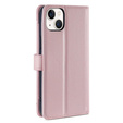 Откидной чехол для iPhone 14, Wallet Zipper Pocket, розовый