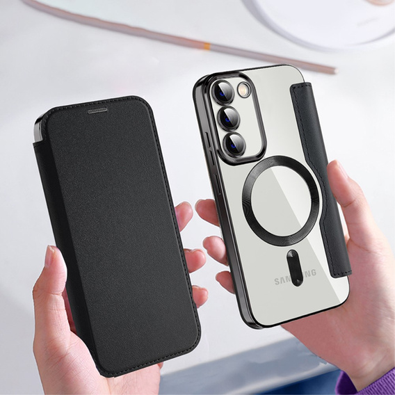 Откидной чехол для Samsung Galaxy S23, Wallet, MagSafe, чёрный