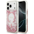 Чехол GUESS Resin Bottom Glitter MagSafe для iPhone 17 Pro