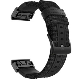 Ремешок Canvas+Leather для Garmin Fenix 5/6/6 Pro / Forerunner 935/945 - black