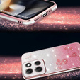 Чохол для Motorola Moto G56 5G, Glitter Flower, рожевий rose gold