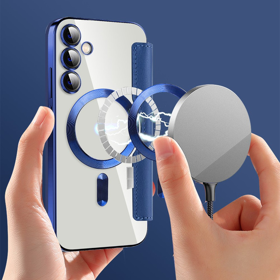 Откидной чехол для Samsung Galaxy S23 FE, RFID Wallet MagSafe CamShield, темно-синий