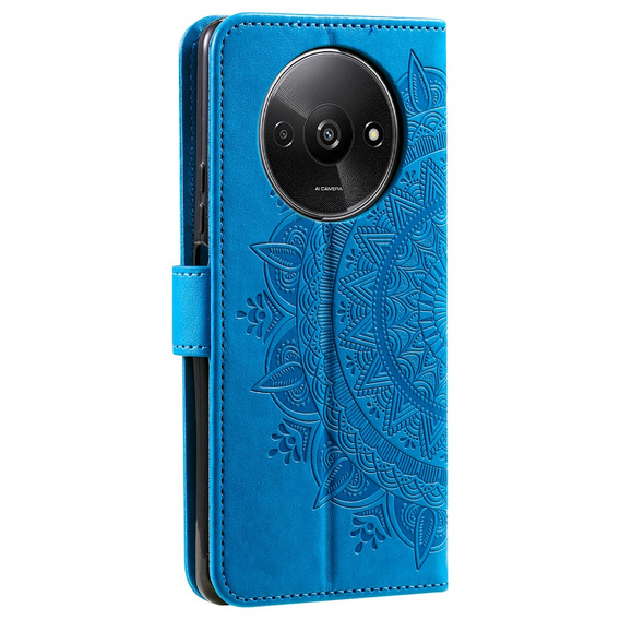 Откидной чехол для Xiaomi Redmi A3, Mandala, синий