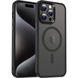 Чехол для MagSafe для iPhone 15 Pro Max, гибридный чехол матовый, черный