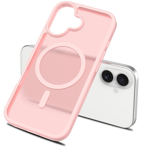 Матовий чохол для iPhone 17, для MagSafe, напівпрозорий рожевий
