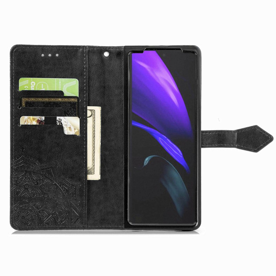 Откидной чехол для Samsung Galaxy Z Fold 4 5G, Mandala, чёрный